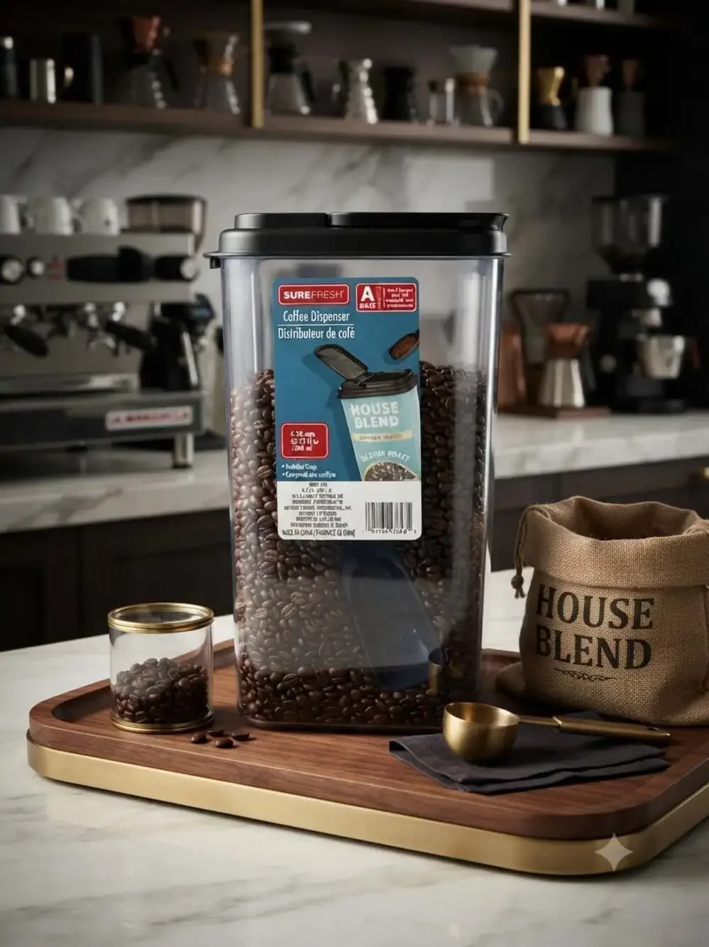 SureFresh Clear Coffee Dispenser with Scoop